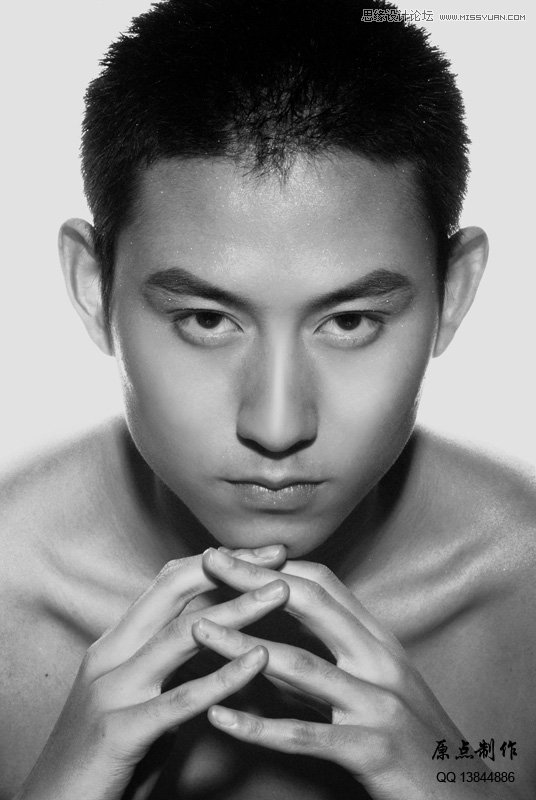 Photoshop调出帅哥质感的古铜色皮肤效果