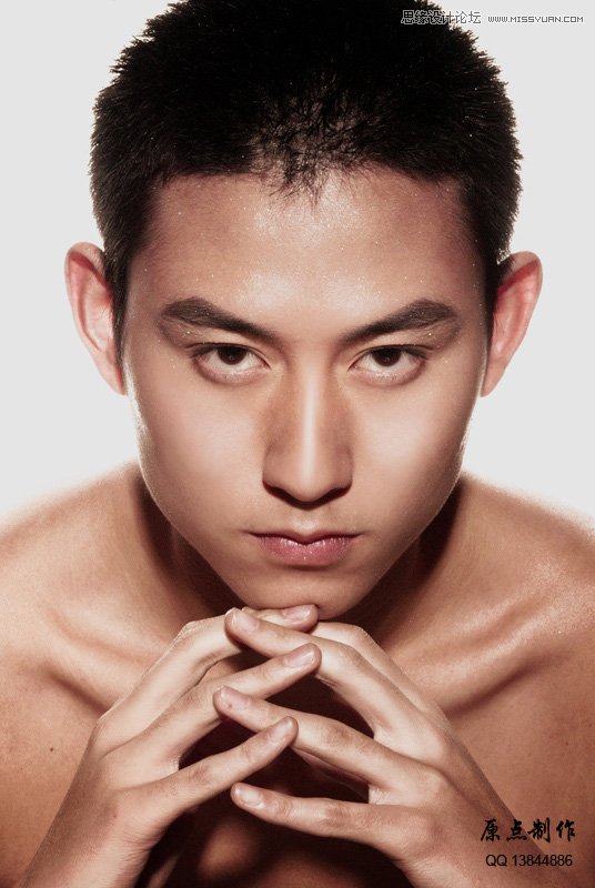 Photoshop调出帅哥质感的古铜色皮肤效果