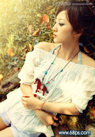 Photoshop调出外景美女肤色泛黄色调