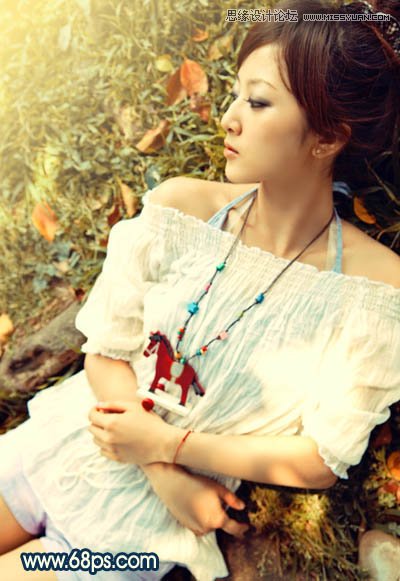 Photoshop调出外景美女肤色泛黄色调