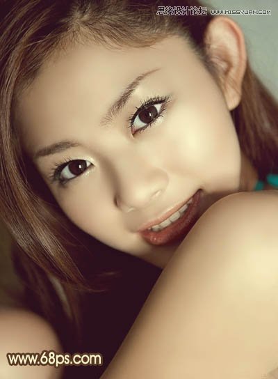 Photoshop给室内人像调出中性质感的黄肤色