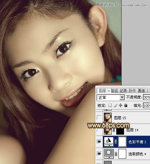 Photoshop给室内人像调出中性质感的黄肤色