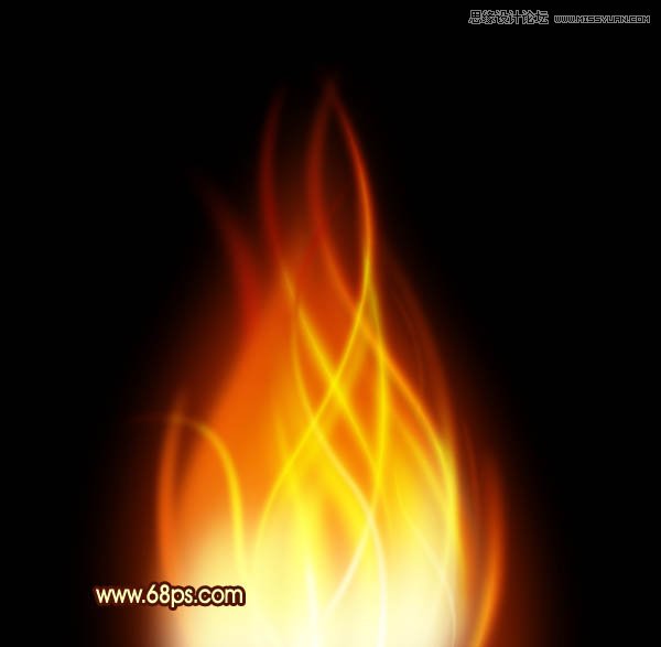 Photoshop路径工具制作漂亮的红色火焰