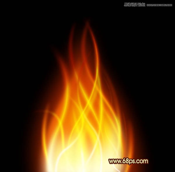 Photoshop路径工具制作漂亮的红色火焰