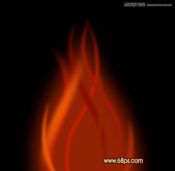 Photoshop路径工具制作漂亮的红色火焰