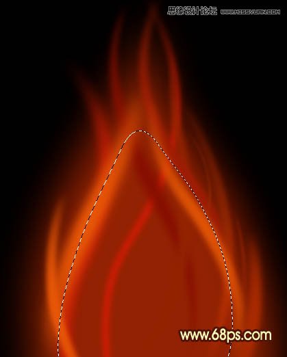 Photoshop路径工具制作漂亮的红色火焰