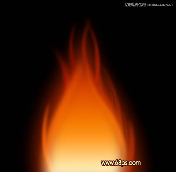 Photoshop路径工具制作漂亮的红色火焰