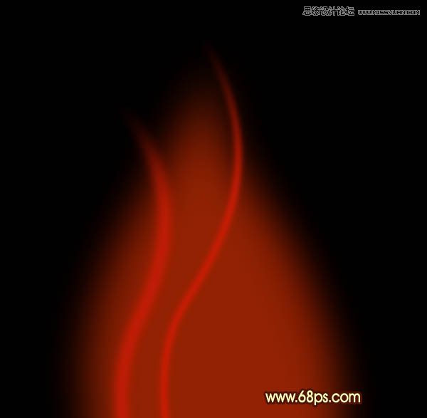 Photoshop路径工具制作漂亮的红色火焰