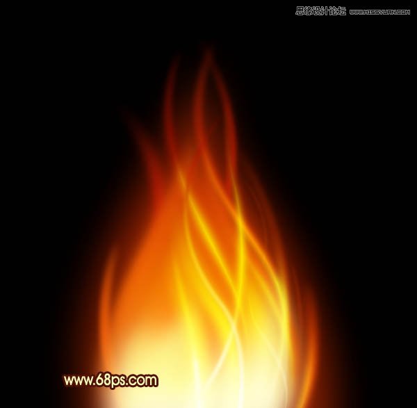 Photoshop路径工具制作漂亮的红色火焰