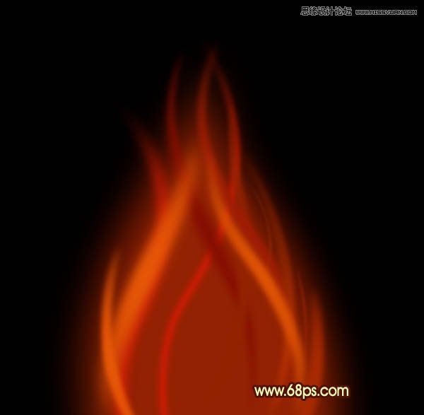 Photoshop路径工具制作漂亮的红色火焰
