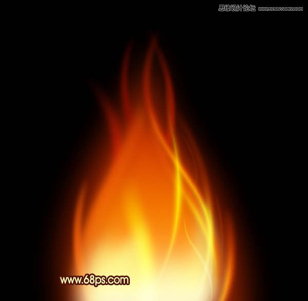 Photoshop路径工具制作漂亮的红色火焰