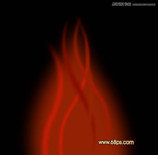 Photoshop路径工具制作漂亮的红色火焰