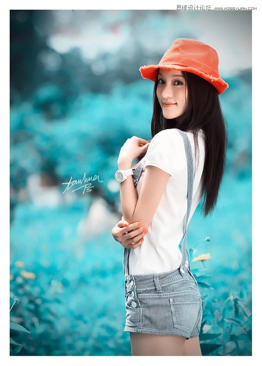 Photoshop调出MM照片漂亮的阿宝色调