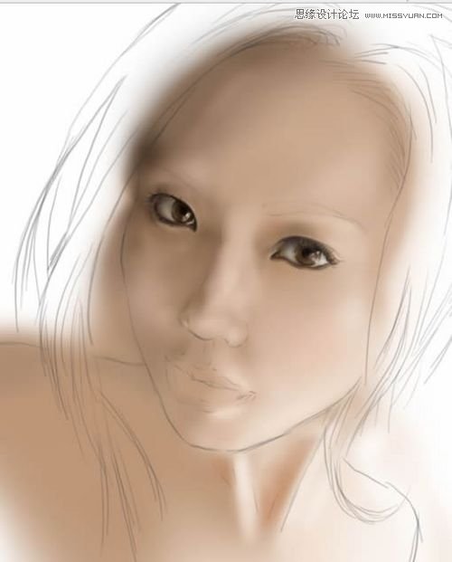 Photoshop临摹人物画像教程