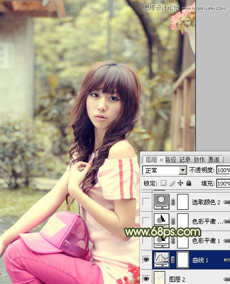 Photoshop调出外景人物照片朦胧的淡黄色调