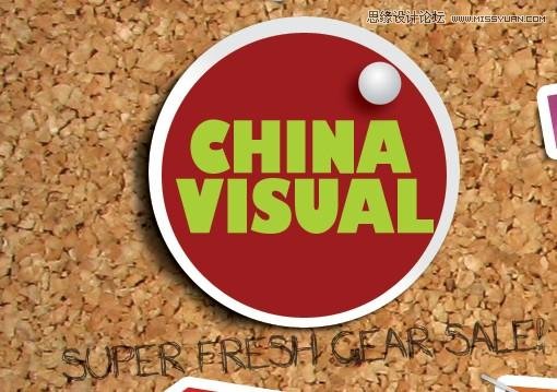 Photoshop绘制逼真的松木板招贴剪贴画效果