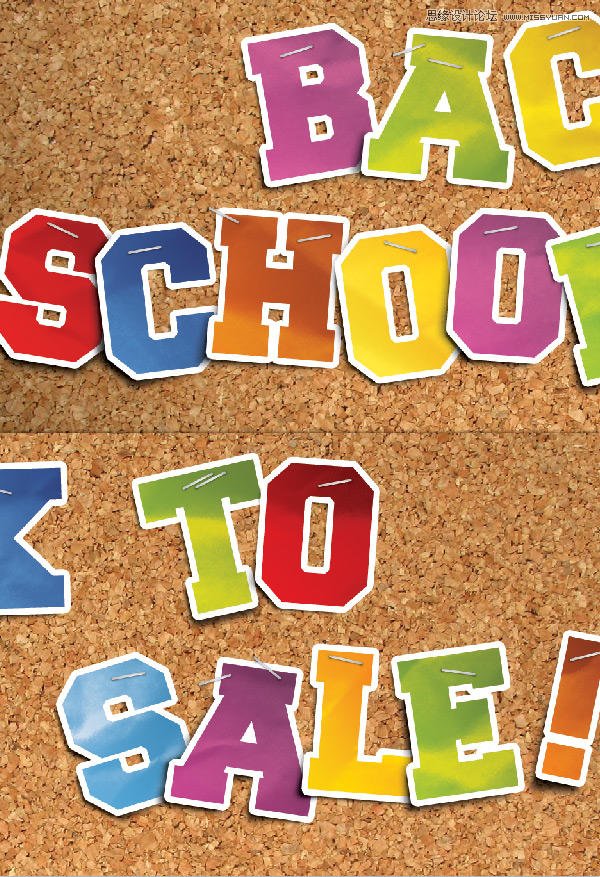 Photoshop绘制逼真的松木板招贴剪贴画效果