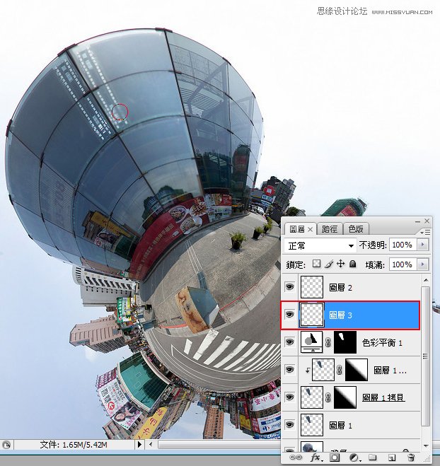 Photoshop简单去除高楼大厦上面的广告条幅
