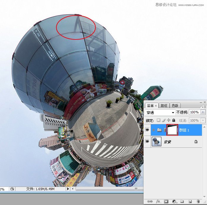 Photoshop简单去除高楼大厦上面的广告条幅