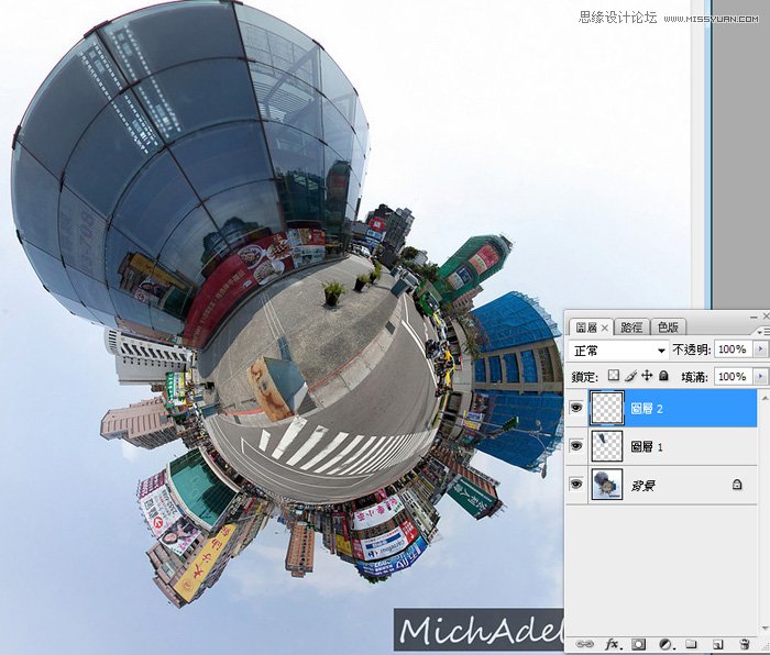 Photoshop简单去除高楼大厦上面的广告条幅