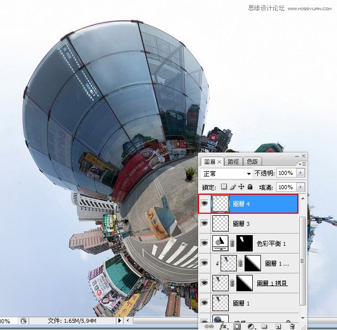 Photoshop简单去除高楼大厦上面的广告条幅