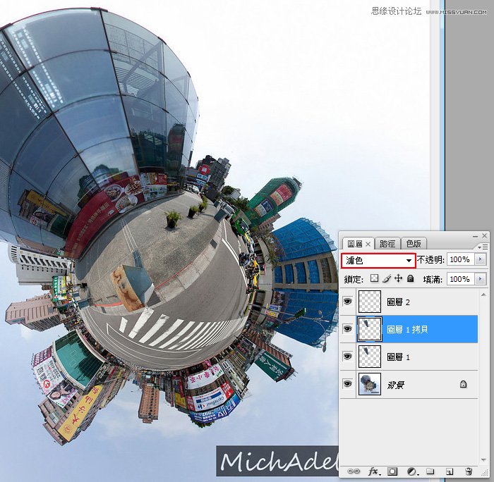 Photoshop简单去除高楼大厦上面的广告条幅