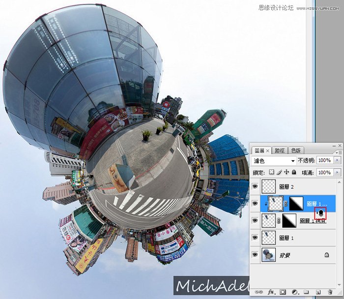 Photoshop简单去除高楼大厦上面的广告条幅