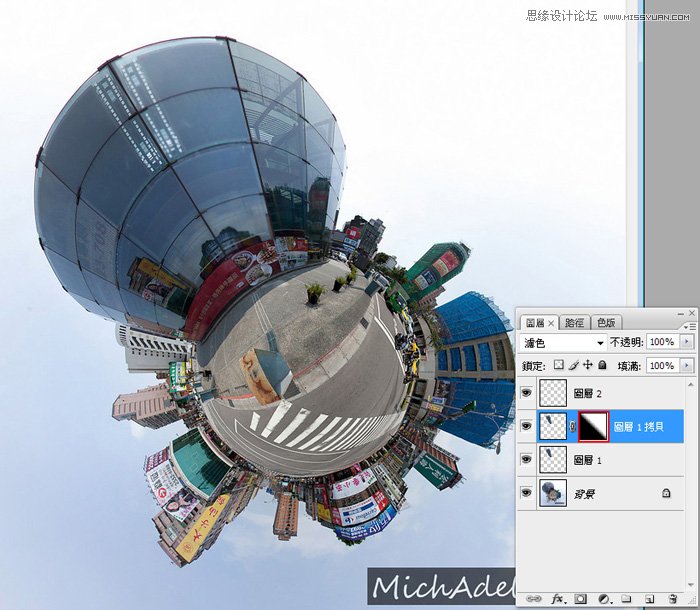 Photoshop简单去除高楼大厦上面的广告条幅