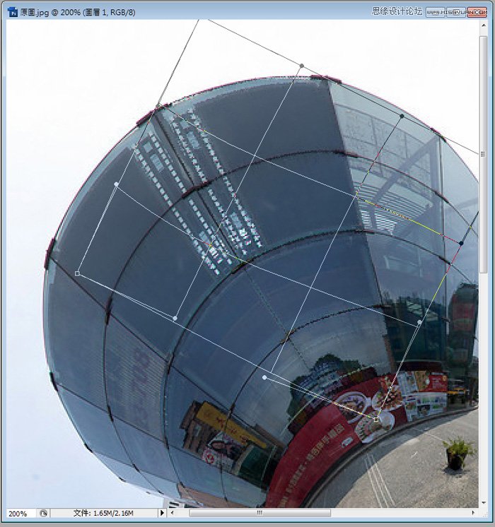 Photoshop简单去除高楼大厦上面的广告条幅