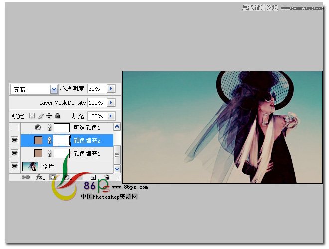 Photoshop为外拍照片调出时尚的黄绿色调