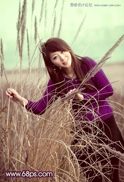 Photosho给外景人物调出褐色效果