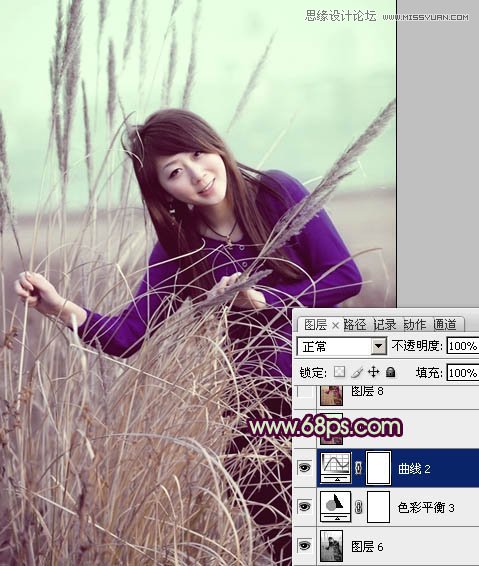 Photosho给外景人物调出褐色效果