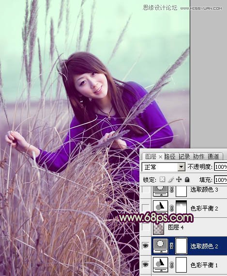 Photosho给外景人物调出褐色效果