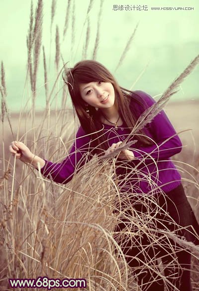 Photosho给外景人物调出褐色效果