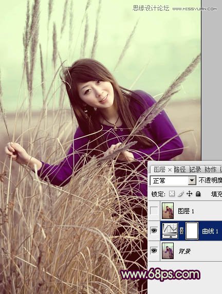 Photosho给外景人物调出褐色效果