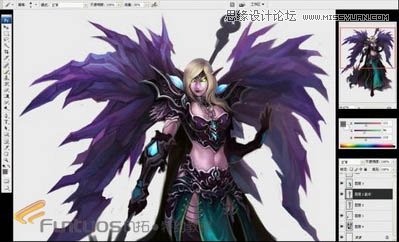 Photoshop鼠绘超酷的紫色魔法女巫