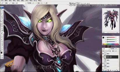 Photoshop鼠绘超酷的紫色魔法女巫