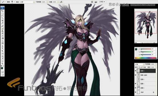 Photoshop鼠绘超酷的紫色魔法女巫