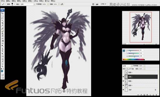 Photoshop鼠绘超酷的紫色魔法女巫