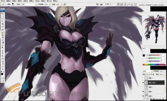 Photoshop鼠绘超酷的紫色魔法女巫