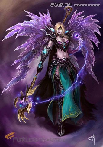 Photoshop鼠绘超酷的紫色魔法女巫