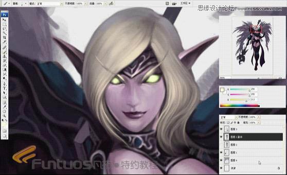 Photoshop鼠绘超酷的紫色魔法女巫