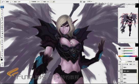 Photoshop鼠绘超酷的紫色魔法女巫