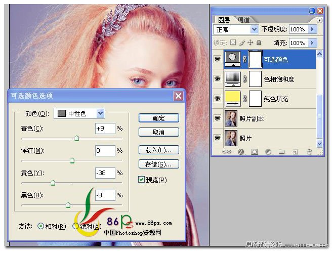 Photoshop为模特照片调出时尚艺术色调