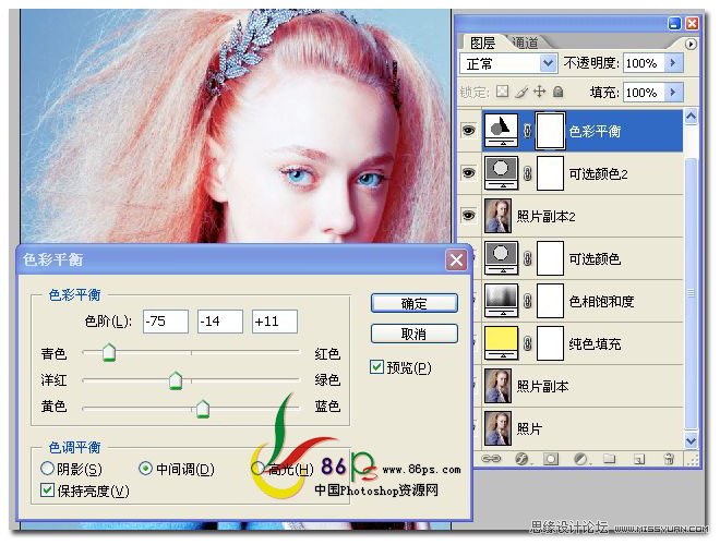 Photoshop为模特照片调出时尚艺术色调