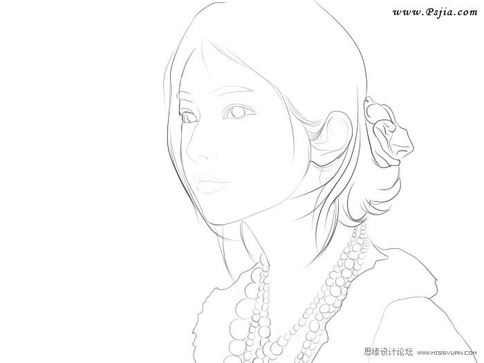 Photoshop绘制中国风古典美女