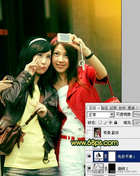 Photoshop打造柔柔的暗调橙绿色人物