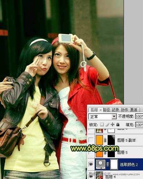 Photoshop打造柔柔的暗调橙绿色人物