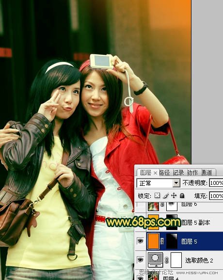 Photoshop打造柔柔的暗调橙绿色人物