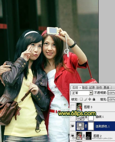 Photoshop打造柔柔的暗调橙绿色人物
